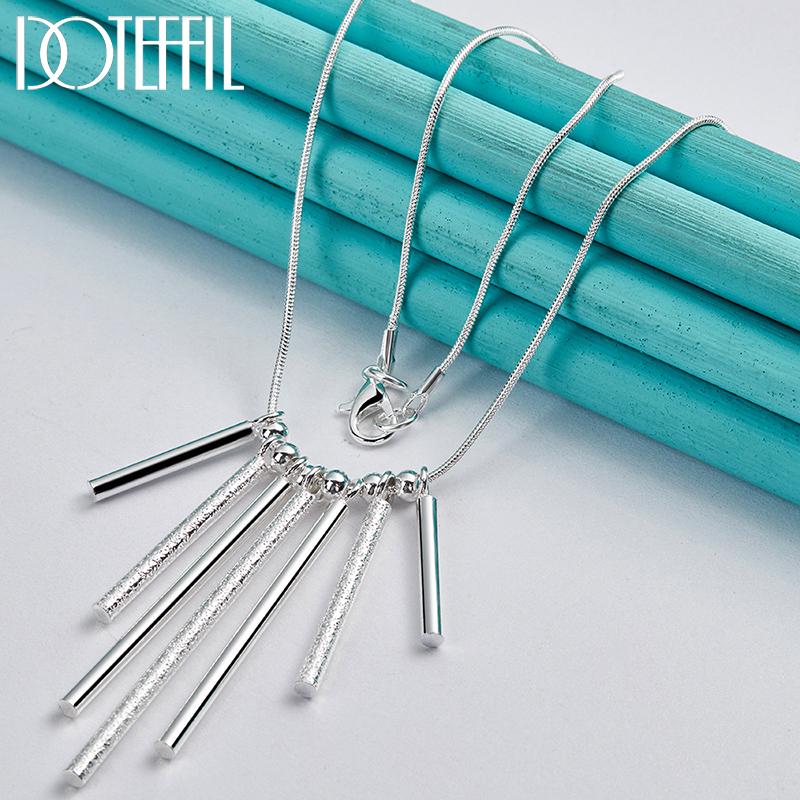 Μόδα κοσμήματα με μακρύ κρεμαστό κολιέ από ασήμι 925