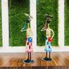 Set of 2 Metal Musician Standing Lady Decorative Showpiece Table Decor Home Decor Musician Tabletop Showpiece Gift Item Multicolour