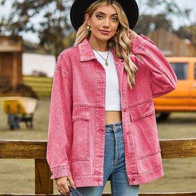 Retro Klassische Lockere Denim Freizeitjacke Damen Kurzmantel