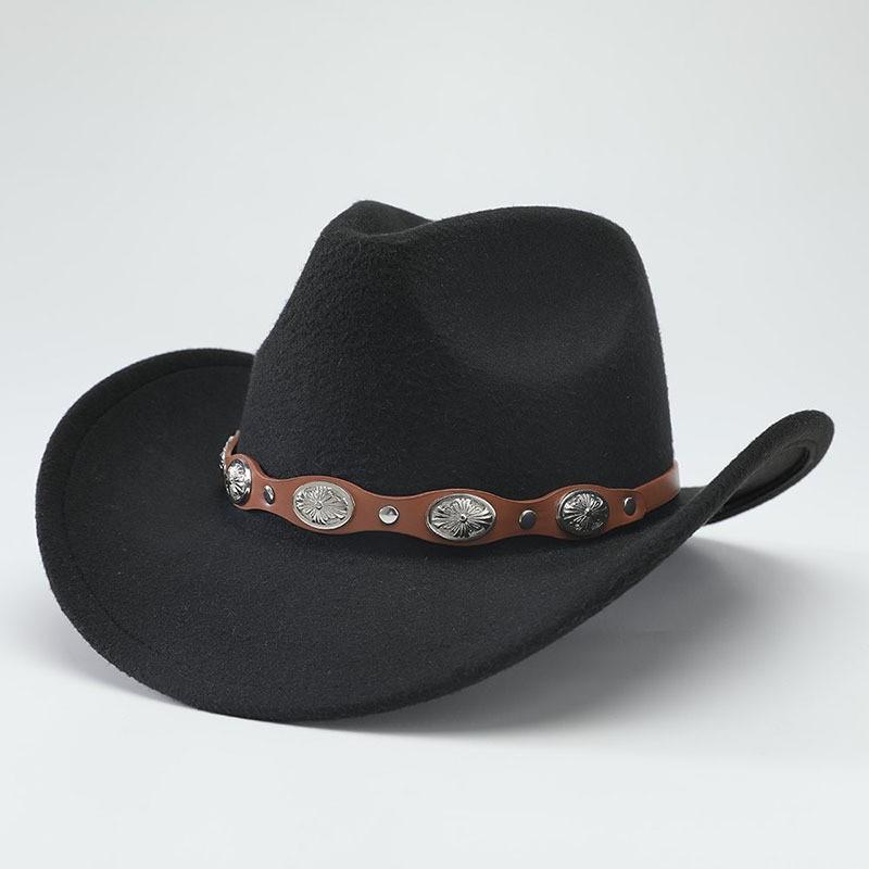 Autumn and winter European, American and western cowboy hats fashion woolen jazz hats men's and women's British fedora hats