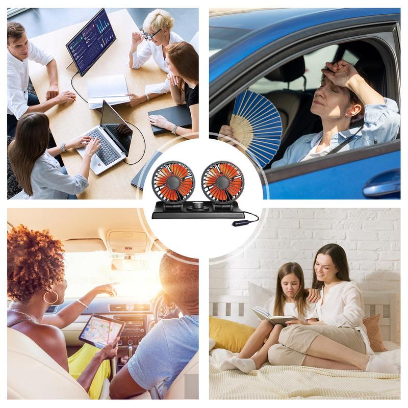 USB Вентилятор Для Автомобиля 24В Автомобильный Вентилятор С Регулируемыми Двойными — фото 6