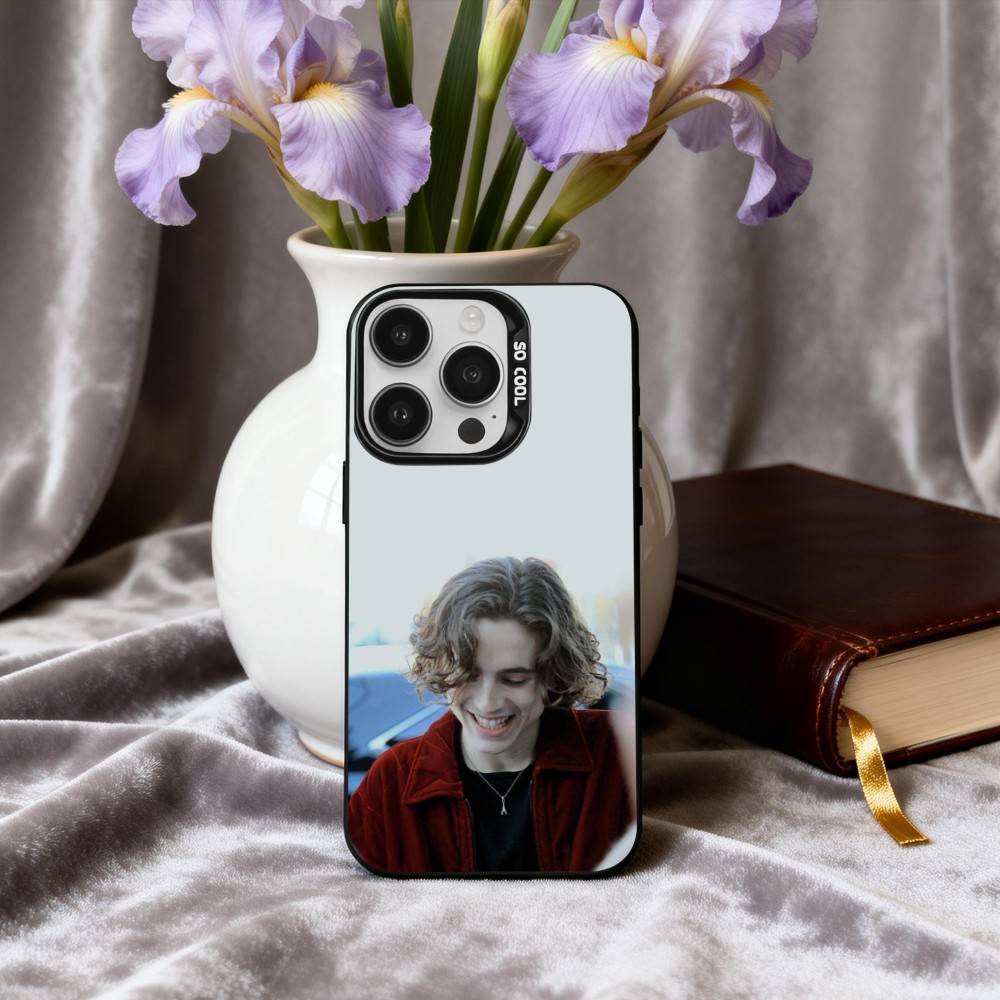 T-Timothee C-ChalametS Phone Case For iPhone17,16,15,14,13,12,11 Plus,Pro Max Black Candy silver phone case