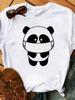Maycaur Sommer Damen T-Shirt Lockere Oberteile Niedlicher Panda Herz Druck Kurzarm Weiblich Locker Lässig T-Shirt Damen Oberteil Tee