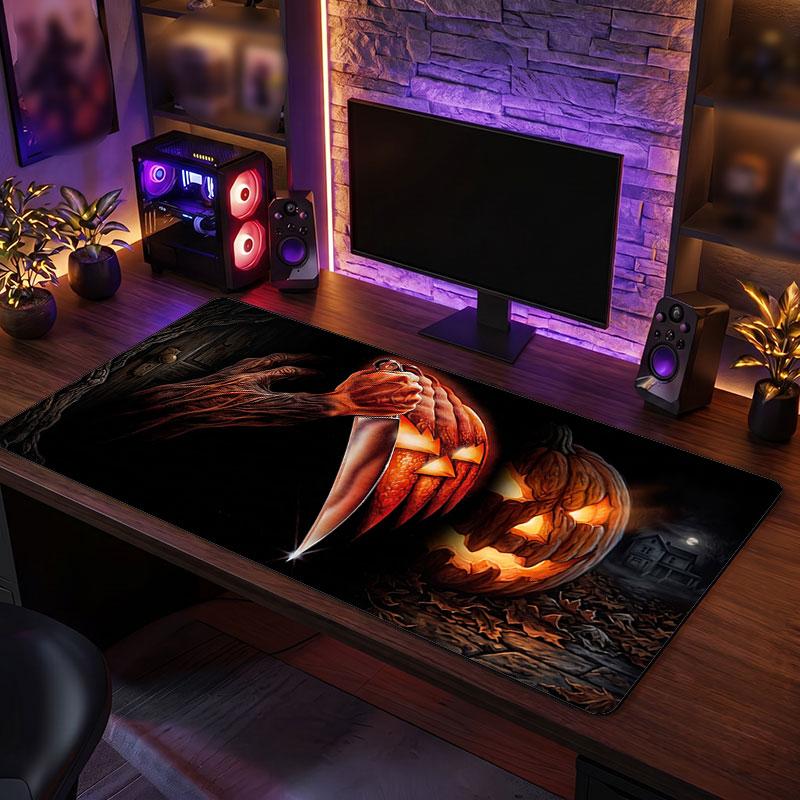 Big Mouse PadHalloween Michael Myers Extended Soft Desk Mat Gaming Office Computer Table Decor Mat