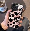 Hot-selling black cow pattern is suitable for iPhone17 light luxury glass protective case, Apple 16 Korean mobile phone case.