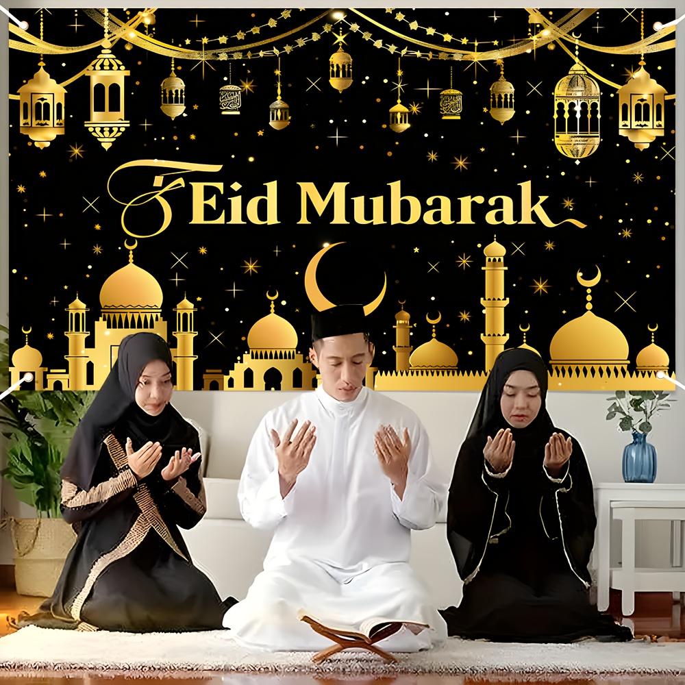 1Pcs Ramadan Eid Al Fitr Decorative Pattern Decoration Background Religious Backdrop Decorations For Photo Studio Booth Party