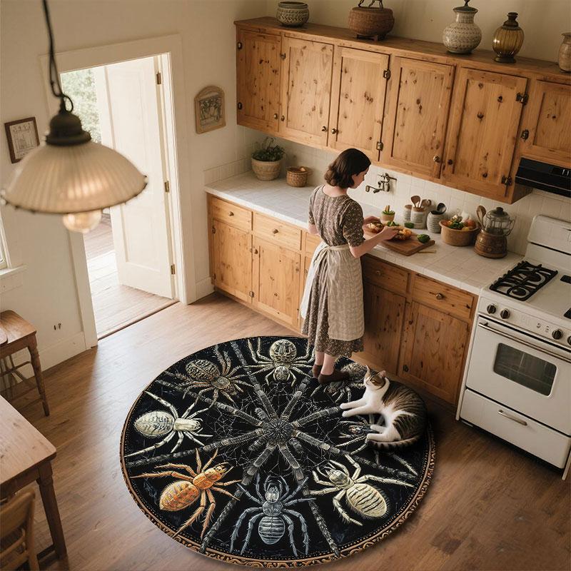 Spider & Scorpion pattern round rug,Carpet Rug for Living Room Bedroom Playroom ,Non-slip Floor Mat,Holiday Gifts and Birthday Gifts.