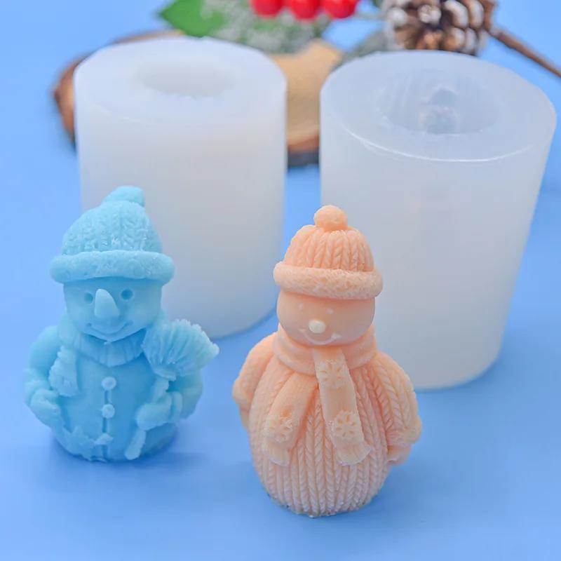 Vlněný šátek Sněhulák Silikonová forma na svíčku Domácí Vánoce Sněhulák Řemesla Pryskyřice Sádra Vlastní mýdlo Čokoláda Forma na led