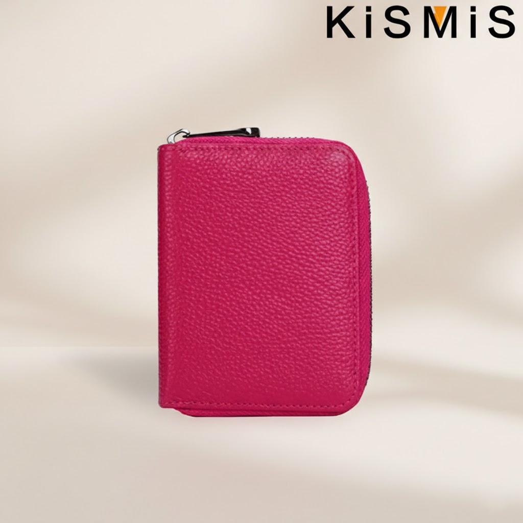 

Genuine Leather RFID Blocking Wallet 12 Card Slots 2 Cash Pockets Stylish Accordion Design Яскраво-рожевий