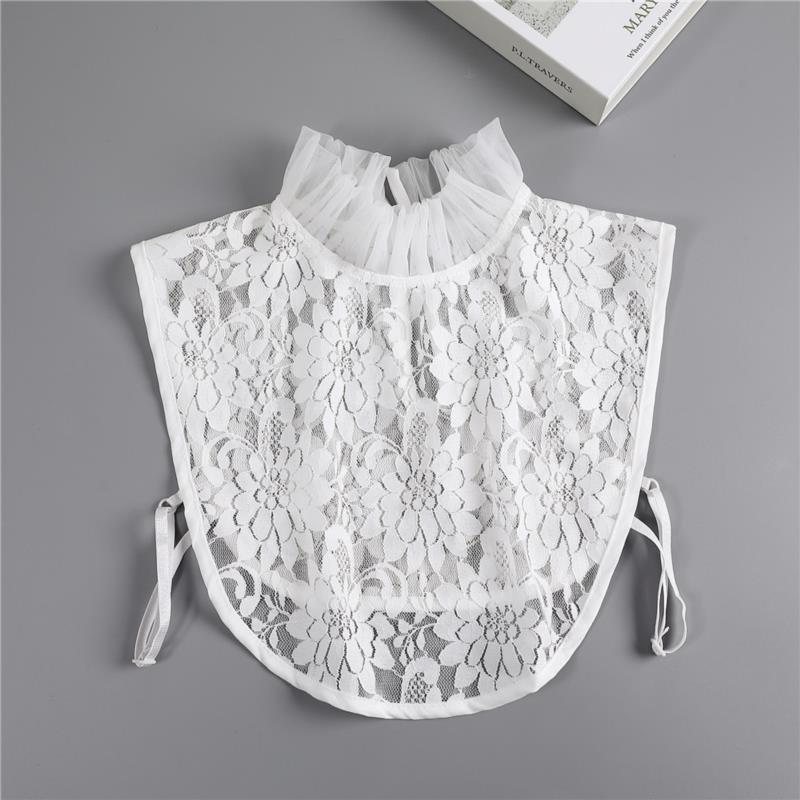 Women Embroidery Lace Detachable Lapel Fake Collar Shirt White Ruffles False Collar Woman Removable False Blouse Nep Kraagie