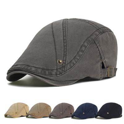 Four Seasons Schiebermütze Herren Damen Einfarbig Weich Lässig Mode Baskenmütze Golf Fahrhut Flache Schiebermütze