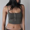 Sexy Large U-Neck Elastic Vest European And American Style Women'S Clothing 2025 Spring New Item Solid Color Tight Strap