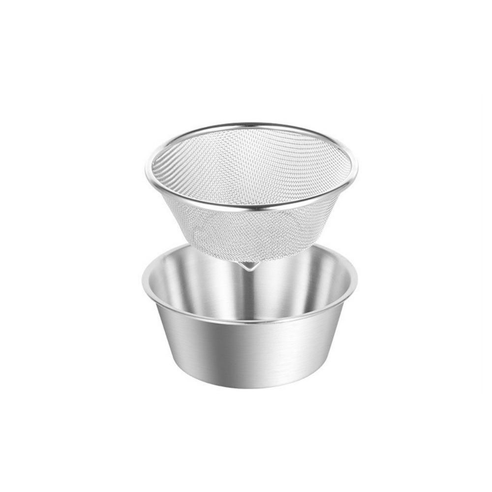 

Space Saving Stainless Steel Colander Set Double Layer Drain Basket Strainer Bowl Set Oven срібний