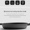Non-Stick Cast Iron Flat-Bottom Wok - Gas Stove Compatible Pancake and Steak Frying Pan