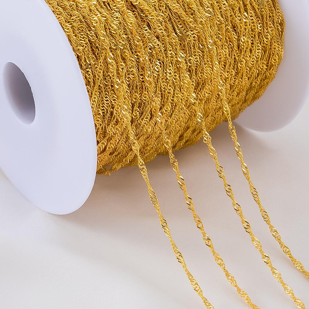 1Meter Copper Basic Chain Gold Plated Cable Curb Link Chains for Necklace Bracelet Handmade Jewelry Making DIY Supply Wholesale
