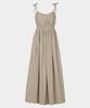 KISYNING Shirring Back-Point Long Dress (Beige)