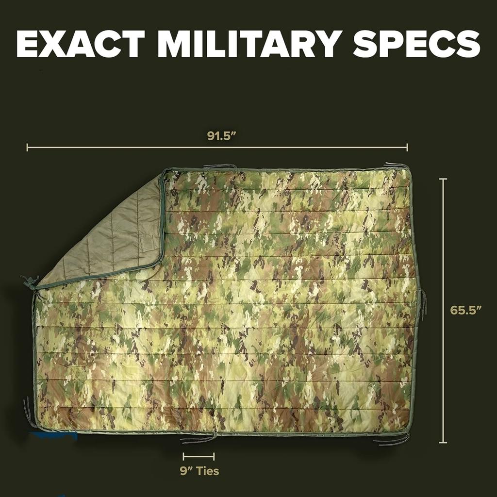 Camouflage Schlafsack Poncho Liner Nylon Taktische Decke Woobie mit Reißverschluss für Camping Jagd Wandern