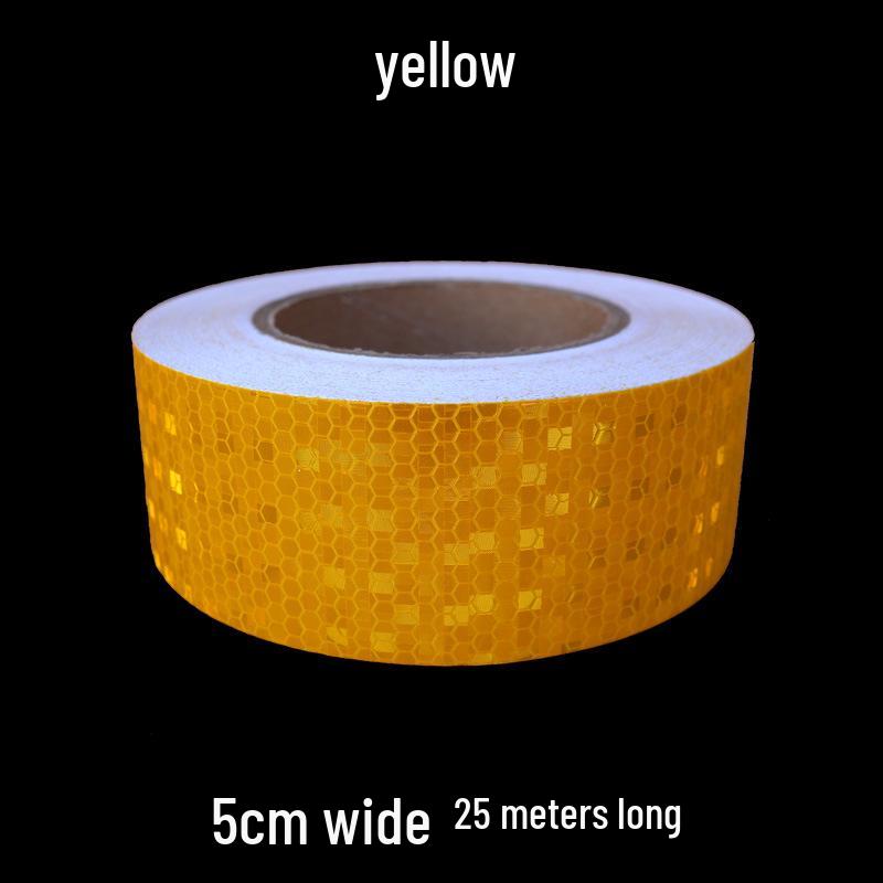 5cm Black Yellow Reflective Honeycomb Arrow Warning Tape Car Sticker