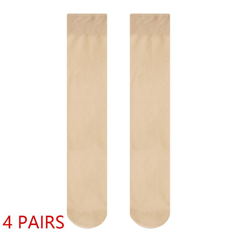 

1/4 пары весенне-летних шелковых носков с кристаллами, женские сексуальные черные дышащие длинные носки для девочек, нейлоновые повседневные прозрачные носки One size бежевый