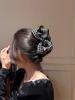 1pc Xiaoxiangfeng Qianniao Grid Large Grab Clip Bow Shaped Hair Clip High-end Feeling Light Luxury Style Back Of The Head