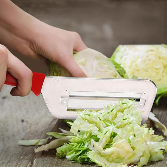 Dvoučepelový struhadlo na zelí Kráječ zeleniny Nerezová ocel Sekáček na salát na zelí Salát Mrkev Ergonomický Nezbytný kuchyňský nástroj pro Coleslaw