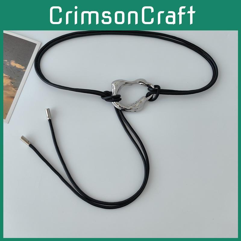 Black Minimalist Leather Dress Belt Alloy Buckle Fine Width Casual Looks