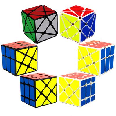 3-teiliges Set YJ Fisher + Axis + Windmill Magic Cube Wechseln Sie den Jinggang-Geschwindigkeitswürfel unregelmäßig mit gefrostetem Aufkleber YJ 3x3x3 Puzzle-Spielzeug
