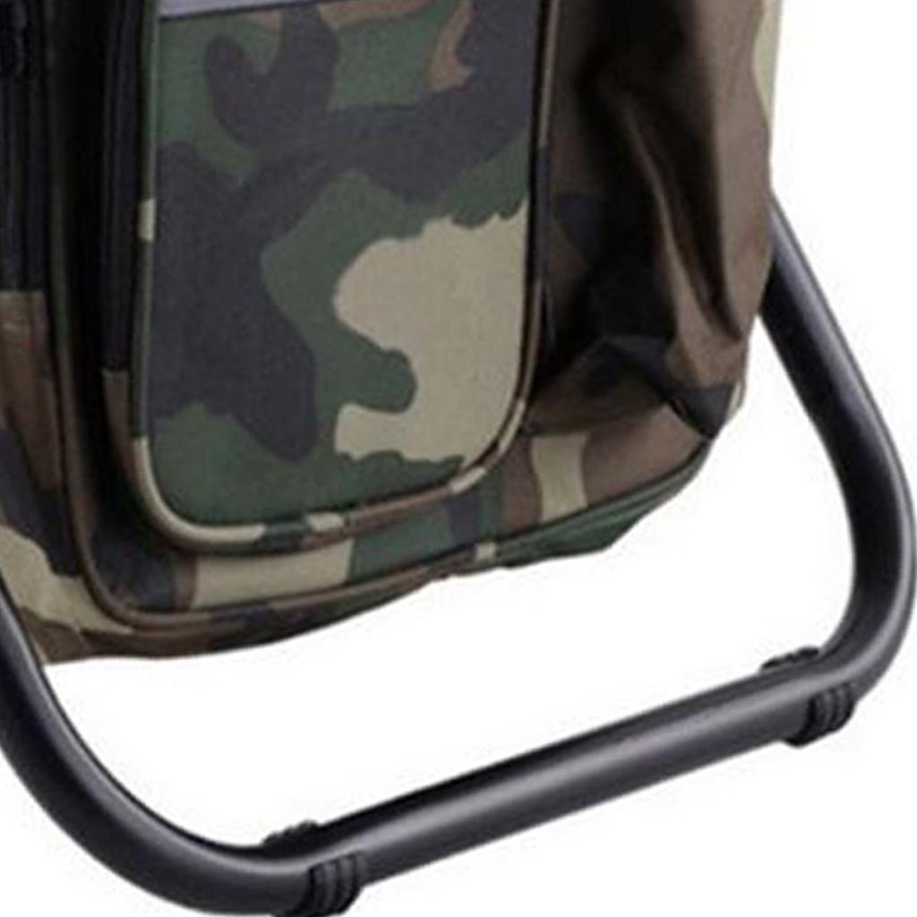Rucksack Kühler Stuhl Leicht Großes Fassungsvermögen Faltbarer Campinghocker für Reise Strand Wandern Picknick Camouflage