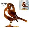 Rustic Iron Bird Silhouette Distressed Figurine, Rusty Metal Ornaments, Retro Patio Lawn Landscaping Decor Yard Art Statue for Farmhouse