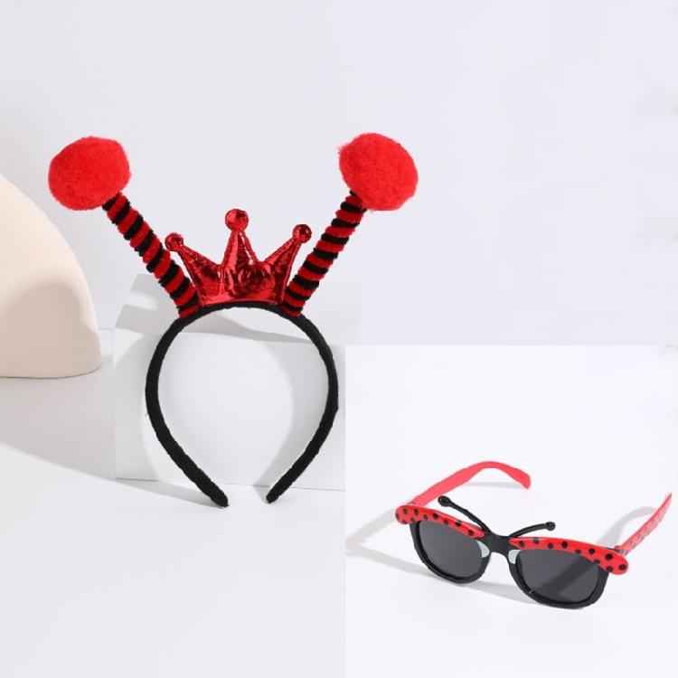 Zestaw Kostiumu Pszczoły Miodnej dla Dzieci Dorosłych Opaska na Głowę z Antenkami Okulary z Antenkami Halloweenowe Akcesoria Imprezowe Cosplay