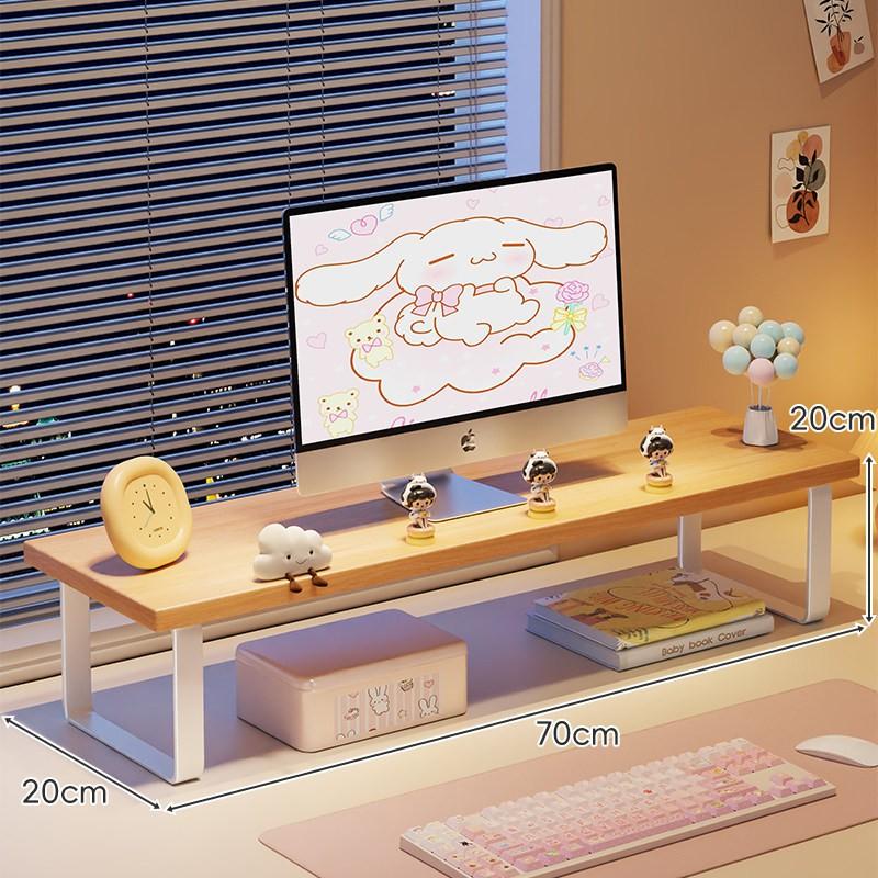 Supporto Riser per Monitor da Scrivania Regolabile Schermo Laptop Organizzatore Spazio di Lavoro Ergonomico Legno Bianco Noce Nero