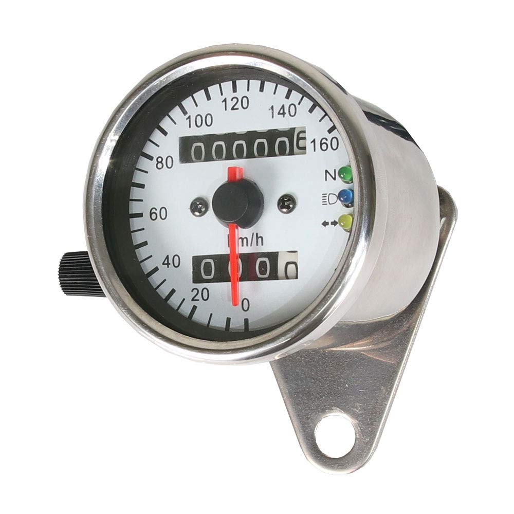 

Универсальный мотоциклетный механический спидометр 60 мм 160 км/ч с креплением и светодиодной подсветкой белая шкала DC12V
