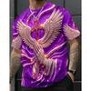 Men's 3D Print T-Shirt Angel Wings Cross Praying Hands Graphic Short Sleeve Tees Fashion Religious Christian Streetwear Crew Neck Casual Tops