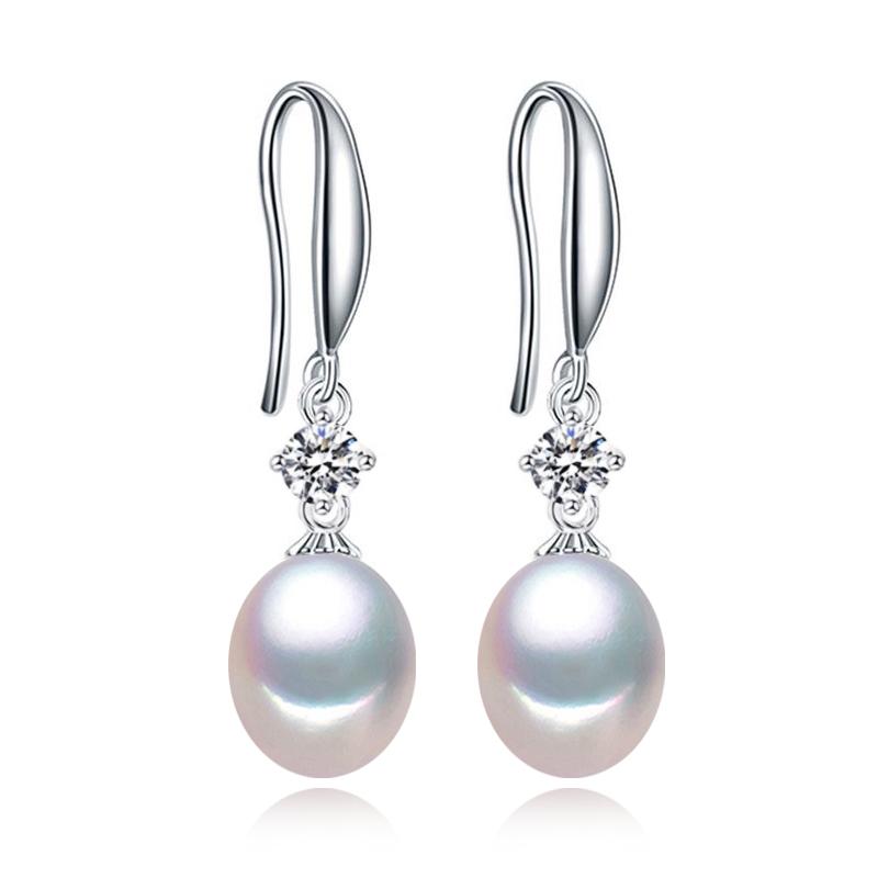 

LSOOYH серьги с натуральным пресноводным жемчугом, модные вечерние длинные серьги с кубическим цирконием для женщин, ювелирные изделия из жемчуга, свадебные серьги белый