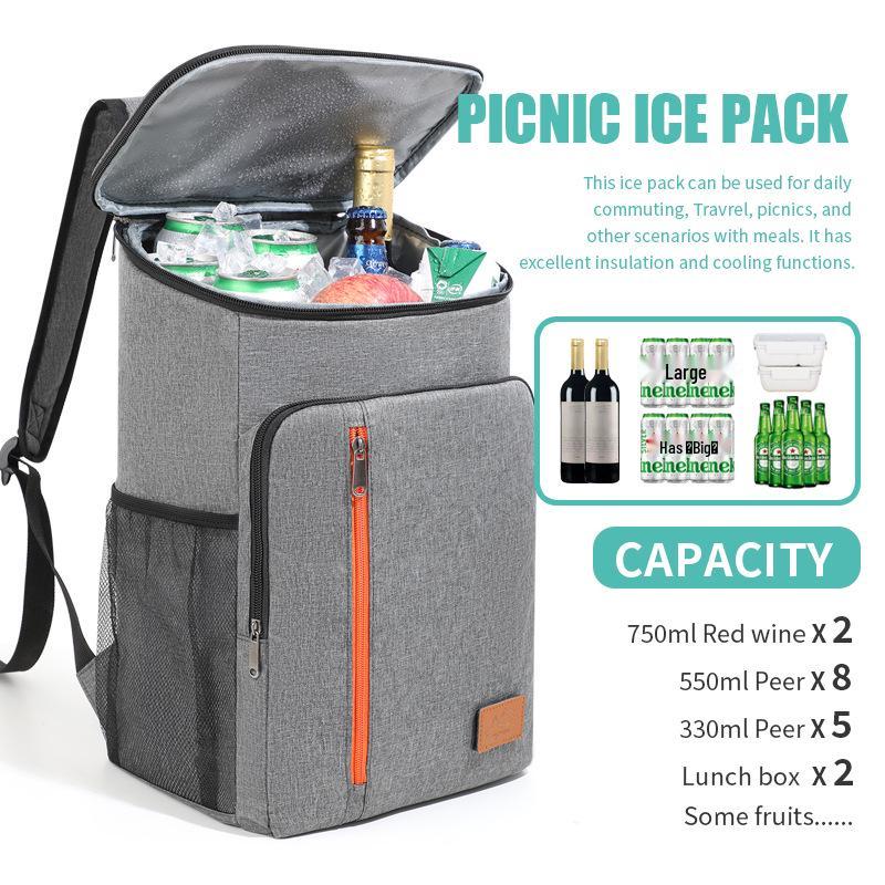 2022 Stilvoller isolierter Rucksack mit großer Kapazität für Picknicks im Freien, Mittagessen & Wein – Tragbar & Frischeerhaltend