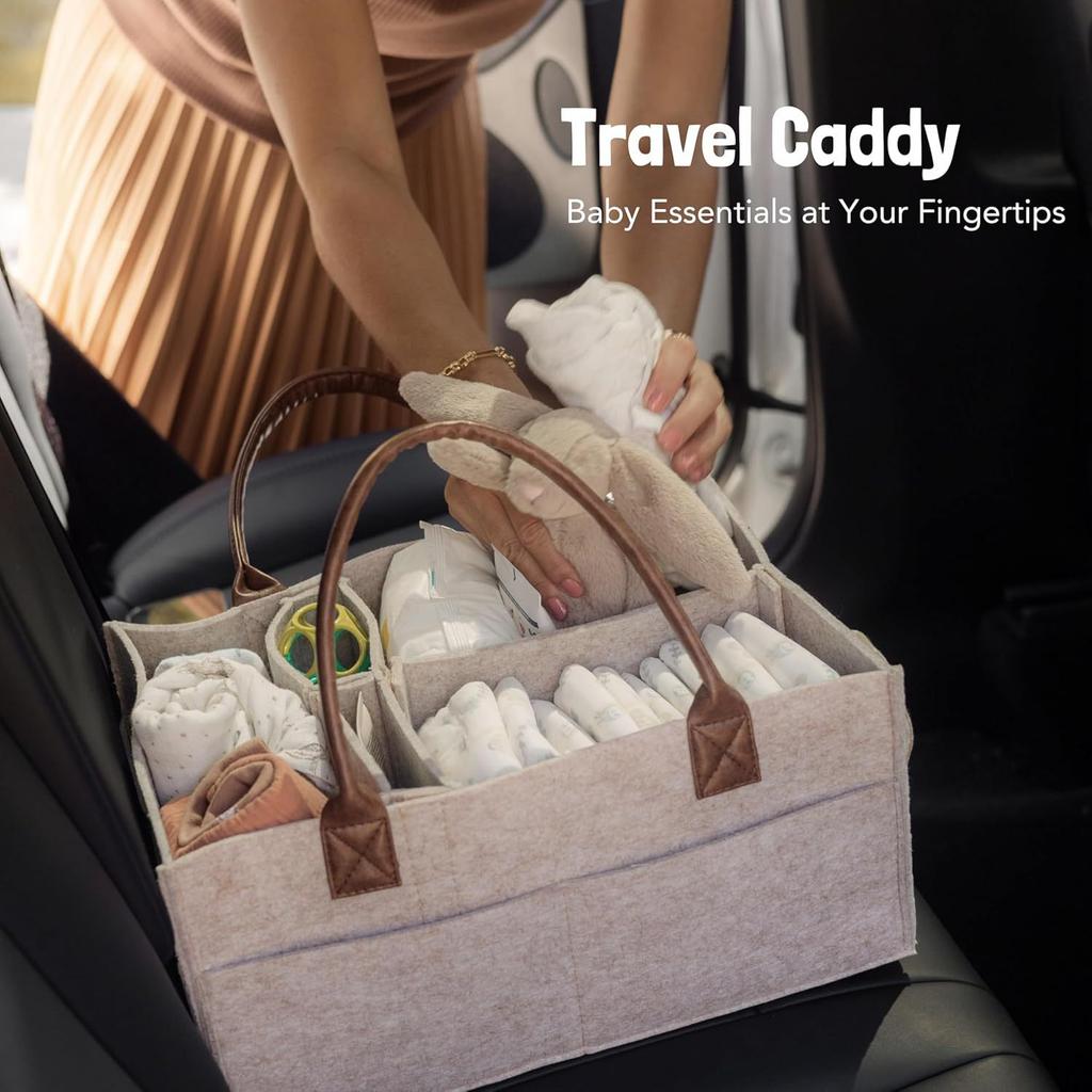 Baby-Filz-Aufbewahrung, Kinderzimmer-Organizer, Korb, Säuglings-Wickeltasche mit Griff, Caddy, Wickelwindel, Kinder-Aufbewahrungsträger, große Tasche