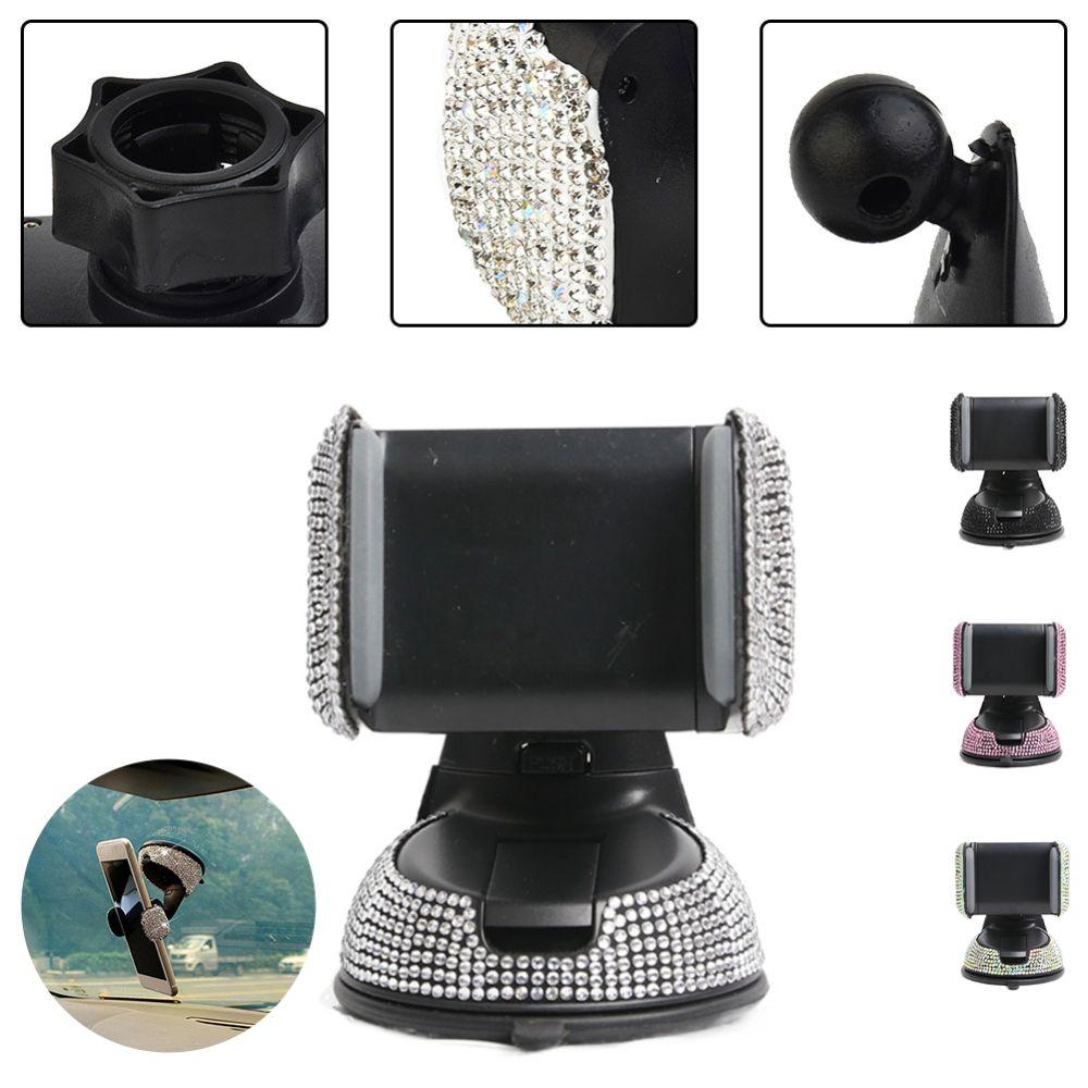 Bling Rhinestone Mobile Phone Holder Secure Hold Air Vent Phone Holder for Car Dashboard