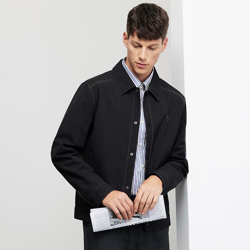 Dancing with Wolves Herren Jacke mit Ziernaht am Revers