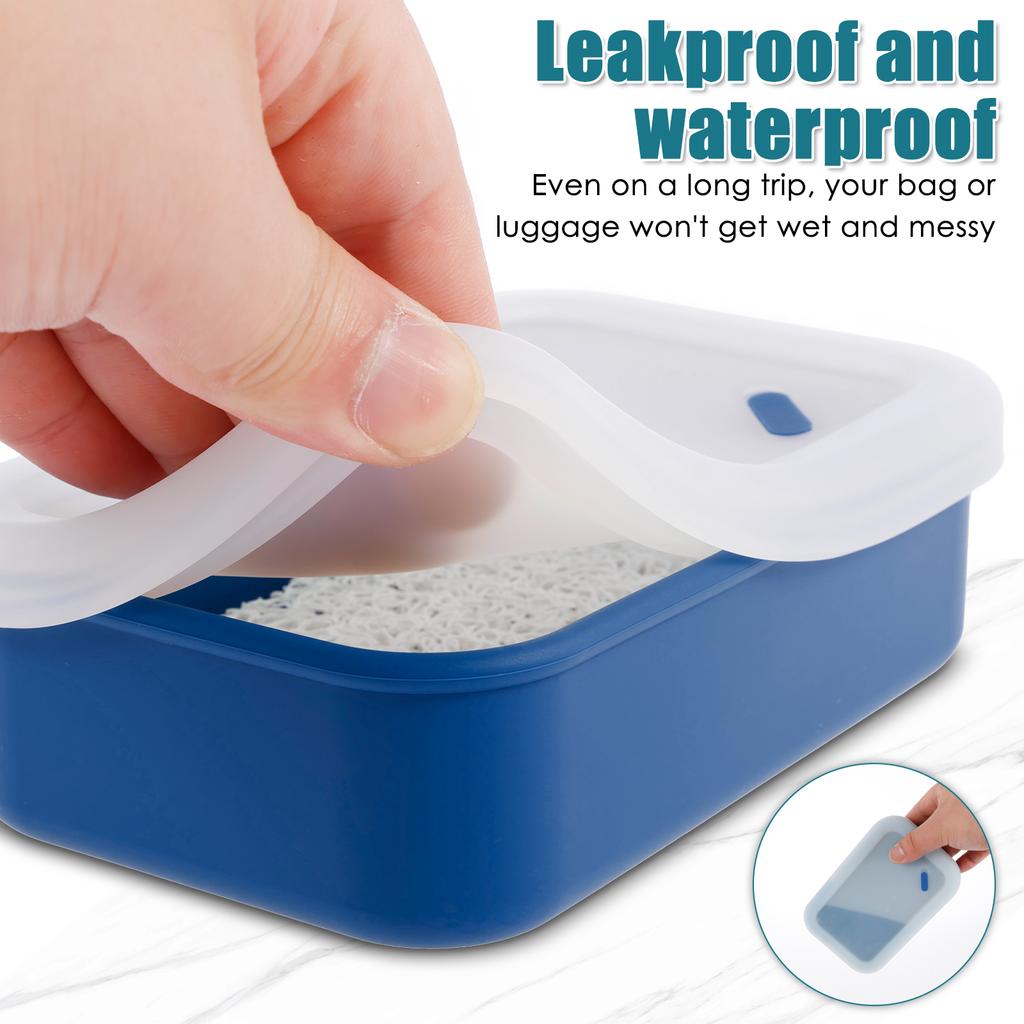 Travel Soap Case Silicone Shampoo Bar Holder with Draining Leakproof Portable Travel Soap Container for Bathroom