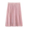 Solid Color Elastic Waist Half Length Skirt Solid Elastic Waist Skirt