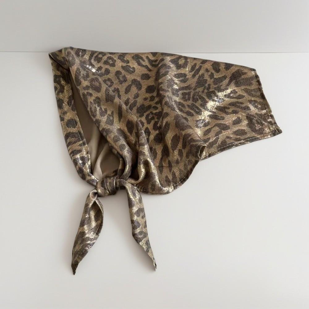 Y2K Leopard Print Hair Scarf Soft Wrap Punk Bandana Turban Accessories Triangular Headscarf  Ladies