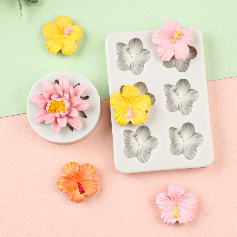 Mini Rose Camellia Daisy Flower Silicone Sugarcraft Mold Cookie Cupcake Chocolate Baking Mold Fondant Cake Decorating Tools