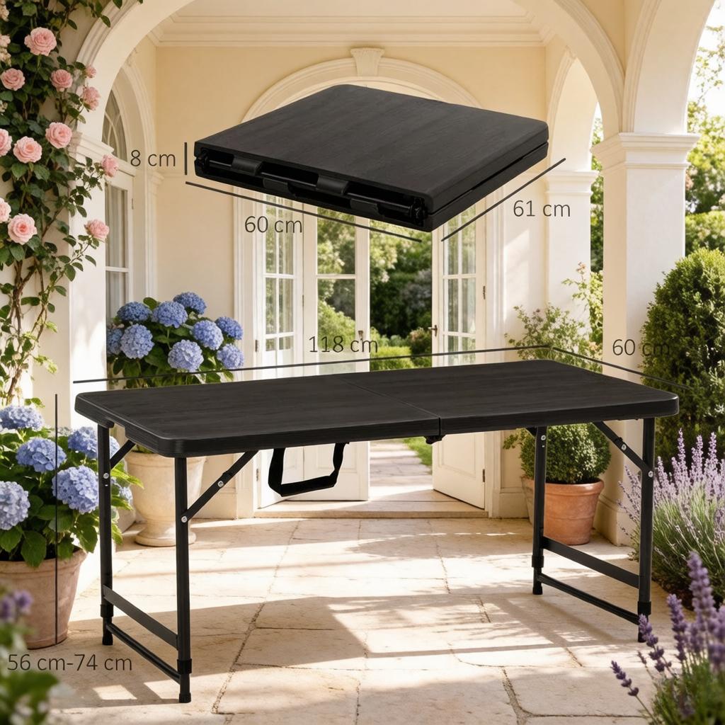 Versatile Side Table,Adjustable Height Folding Outdoor Dining Table,Portable Outdoor Camping Table(only with 1pc side table)