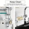 2pcs Adjustable Faucet Drainage BathroomSpace Aluminum Kitchen Sink Sponge Soap Drain Rack Bathroom Shower Storage Sundries Holder