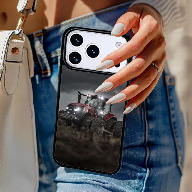 Red Tractors Car Phone Case For iPhone 17 Air 14 15 13 12 Max Cover For Apple 16e 11 Pro Max Plus Coque