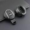 Carbon Fiber Car Key Fob Cover Case Chain Ring For Mini Cooper S One Countryman Clubman F54 F55 F56 F57 F60