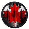 Red Maple Leaf Wings Tire Cover Durable Polyester Spare Tire Cover for RV SUV Truck Trailer Protector