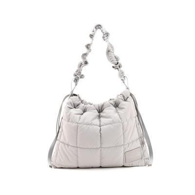 Samir Nasri Quilted and Frilled Tote Bag, A4 Size, 2452211017, Gray (012)