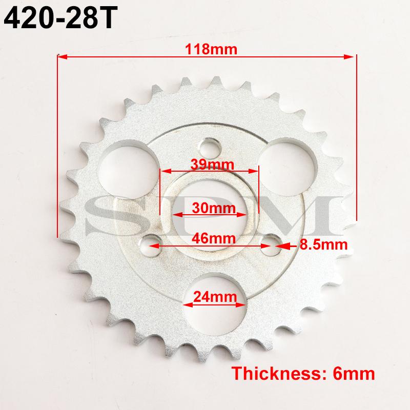 Motorcycle Parts Z50 Rear Gear Sprocket 24T/29T/31T/35T/37T Tooth For 420/428 Chain for Pitbike RM Monkey Bike 50CC