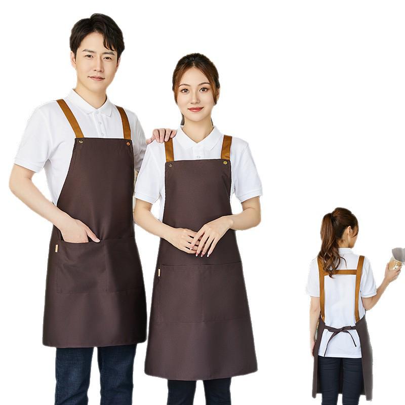 2023 Waterproof Canvas Apron for Baking and Dining - Unisex темный кофе